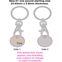 Compton Care Enamel Infill Trolley Coin Keyring