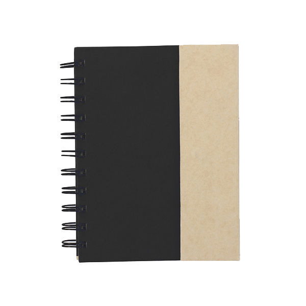 Wire bound notebook.