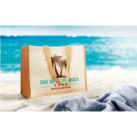 Jute and canvas shopping bag