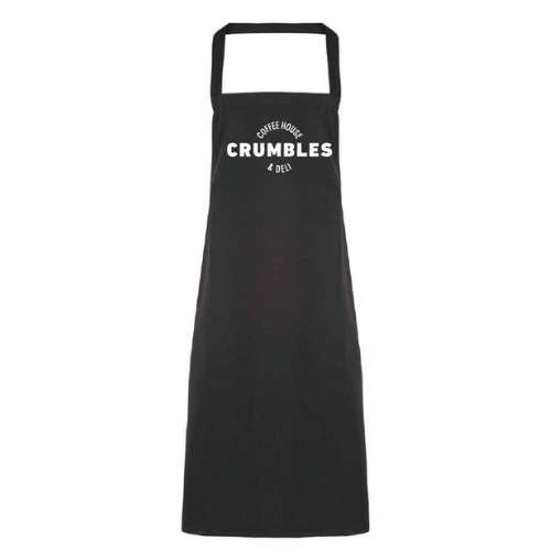 Crumbles Cafe Bib Apron - Black