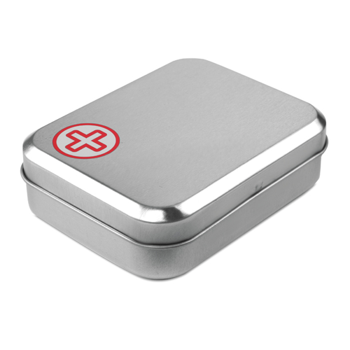First aid kit in tin box